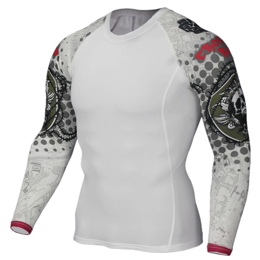 High Quality Sublimation Long Sleeve Compression Shirt Rashguards Rash Guard for MMA Workout Gym T Shirts